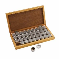 Anchor Wooden Storage Box With 36 Aluminium Tins