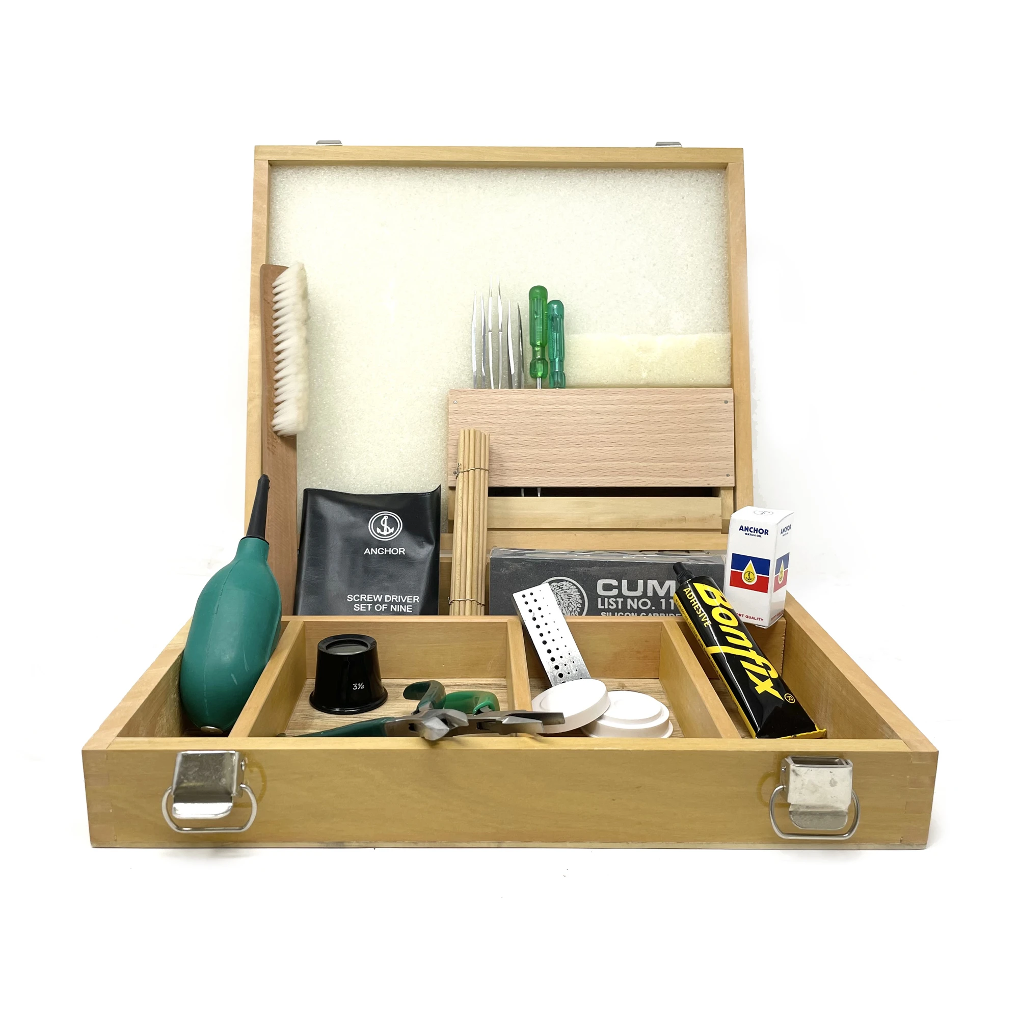Anchor Beginner Watchmaking Tool Kit In Wooden Box