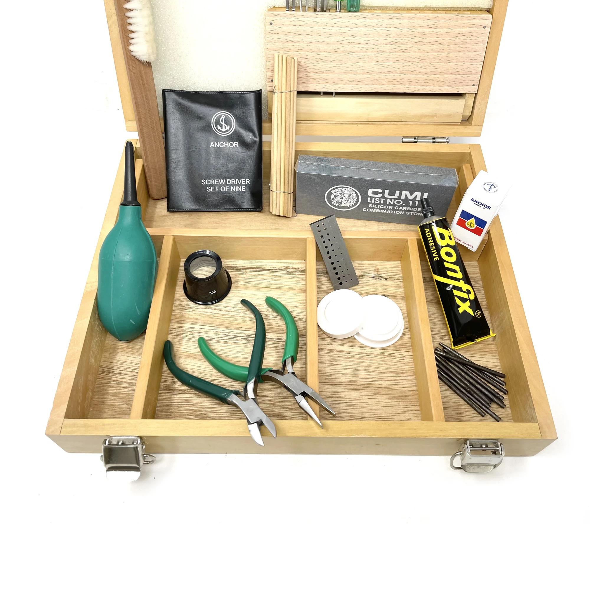 Anchor Beginner Watchmaking Tool Kit In Wooden Box - Image 2