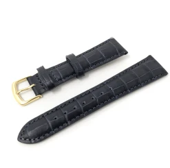 Hadley Roma Watch Strap – Blue Leather Alligator Grain Effect