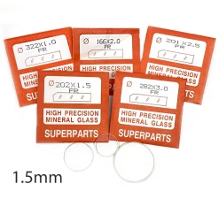 Round & Flat Watch Glass 1.5mm Thick 16.1-40mm Range